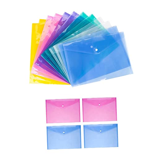 OFFSCH 12 Stk Dokumentenorganisator farbige Ordner transparente Aktentaschen Unterlagen schnappen aufbewahrungssack verstausack briefumschläge Aktenordner aus Papier Dateiordner Blue von OFFSCH