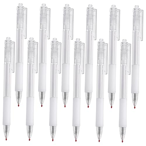 OFFSCH 12St Gelstift drücken Büromaterial Klick-Gelschreiber gepresster Gelstift Schulbriefpapier gelstifte gel schreibstifte Neutral Pen gel pen Rollerstifte Kugelschreiber Plastik Weiß von OFFSCH