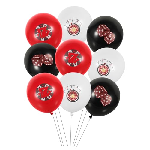 OFFSCH 12St Glücksspielballon -Ballons Club-Ballon-Poker-Ballon hochzeitsballons hochzeits ballons ballonie balloons hochzeitsparty balongas festlicher Ballon Latexballons Emulsion von OFFSCH