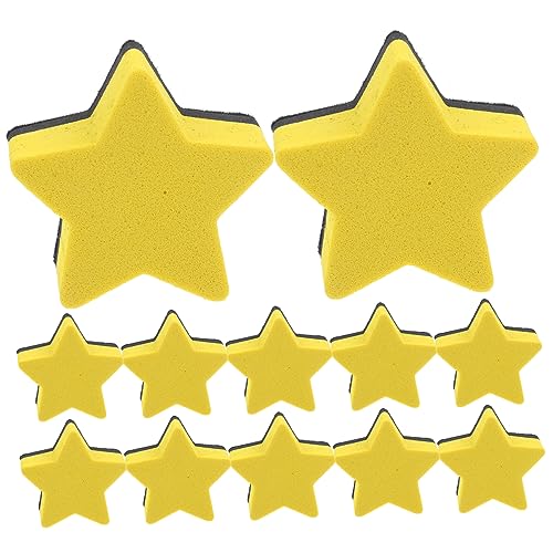 OFFSCH 12St Pentagramm-Radiergummi Markierungen Stern tragbare Whiteboard-Löscher Aufkleber würfelunterlage einhelll leichte Whiteboard-Radiergummis kleine Tafellöscher Filzstoff Yellow von OFFSCH