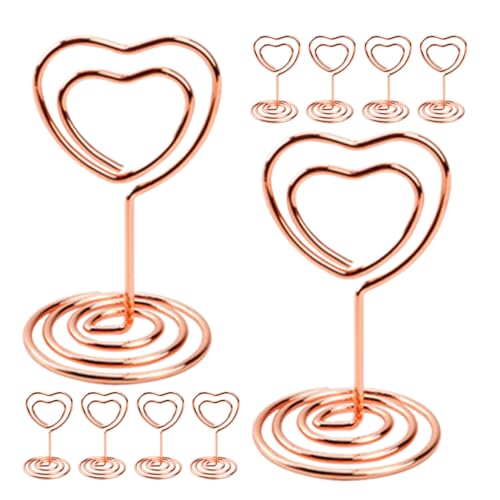 OFFSCH 12st Liebesförmiger Notizhalter Memohalterständer Tischnummernständer Namenskartenhalter Für Die Hochzeit Tischnummer Steht Gedeckhalter Sitzkarten Rose Gold Kohlenstoffstahl von OFFSCH