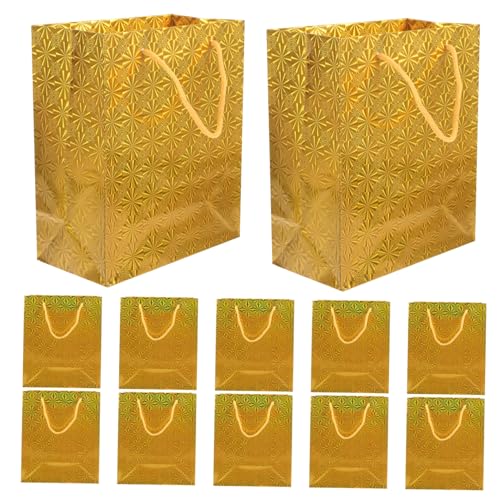 OFFSCH 12st Papiertüte Kleine Süße Tüten Taschen Groß Bachelorette-taschen Partyzubehör Verpackung Beutel Mit Kordelzug Beutetaschen Kleine Taschen Partygeschenktüten Süßer Wagen Golden von OFFSCH