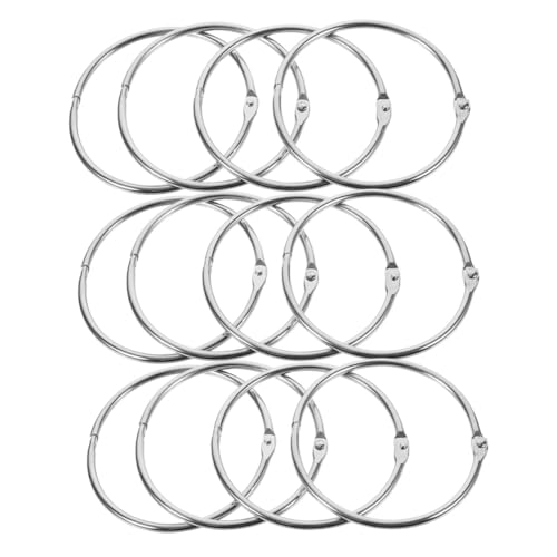 OFFSCH 12st Ringe Zum Binden Von Notizblöcken Schlüsselanhänger Masse Reifenring Schlüsselring-clip Ringmaß Septumringe Septum-schmuck Papierringe Schlüsselanhängerkabel Eisen Silver von OFFSCH