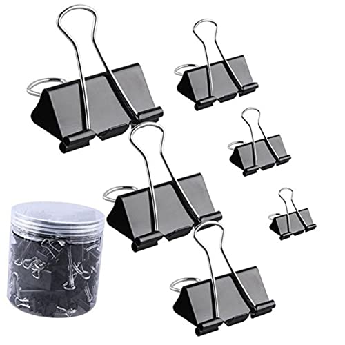 OFFSCH 130st Langer Schwanzclip Schwalbenschwanzclipordner Binderpapierklemme Ordner Aus Papier Büroklammern Gefärbt Papierklammer-organizer Büromappenclip Dichtungsclip Ticket-clip Black von OFFSCH