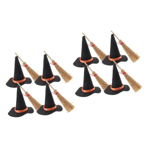 OFFSCH 16 Stück Halloween Hexenhut Halloween Dekor Besenhut Für Minihaus Puppenhut Winzige Dekorationen Hexenhut Miniatur Puppenhauszubehör Winzige Hüte Puppenhüte Minihüte Zum von OFFSCH