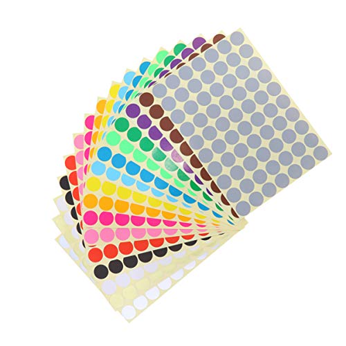 OFFSCH 16 Stück Selbstklebende Runde Bunte Punktetiketten Aus Papier 19 Mm Gemischte Farben Ideal Für Markierung Und Organisation Perfekt Für Bastelprojekte Und von OFFSCH