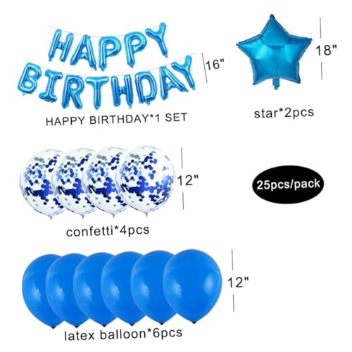 OFFSCH 16 Zoll Fünfzackiger Stern Ballon Buchstabe Aluminiumfolie Blau Für Party Geburtstag Dekoration von OFFSCH