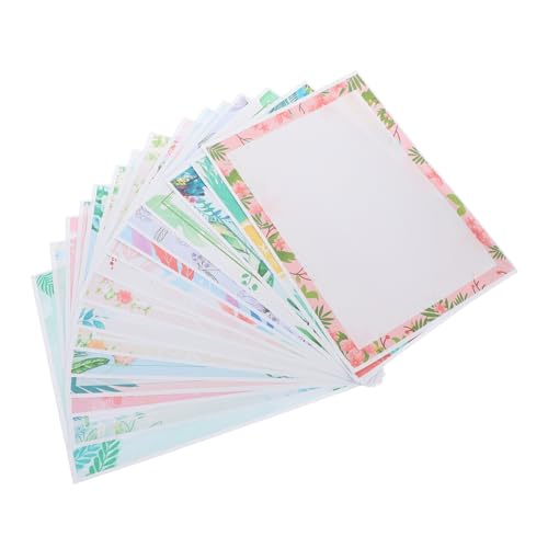 OFFSCH 160 Stk Druckerpapier Briefpapier mit Blumenrand Randbriefpapier frisches Briefpapier mit Rand calligraphy paper letter paper dekoratives briefpapier Schreibpapier mit Blattrand von OFFSCH