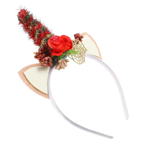 OFFSCH 1stk Weihnachtsgeweih Stirnband Haarschmuck Karneval Kopfbedeckung Schönes Haarband Weihnachtskopfschmuck Kopfbedeckungen Aus Geweihblumen Maskerade Haarreifen Stoff von OFFSCH