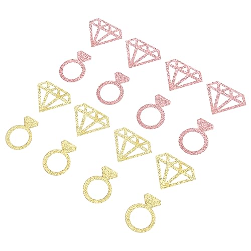 OFFSCH 2 Konfetti werfen roségoldene Ringe Verlobungstabellenstreuung roségoldenes Dekor Kuchen verzieren Goldrand spaß evengers luftballone decor Dekor Konfetti Diamant Konfetti Papier von OFFSCH