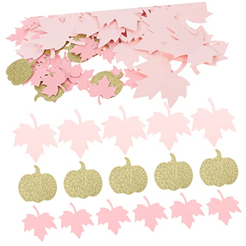 OFFSCH 2 Packungen Ahorn-kürbis-konfetti Herbstgeschlecht Enthüllt Dekorationen Thanksgiving-tischdekorationen Babyparty Konfetti Weihnachtskonfetti Blätterdekor Rosa Herbstdeko Papier von OFFSCH