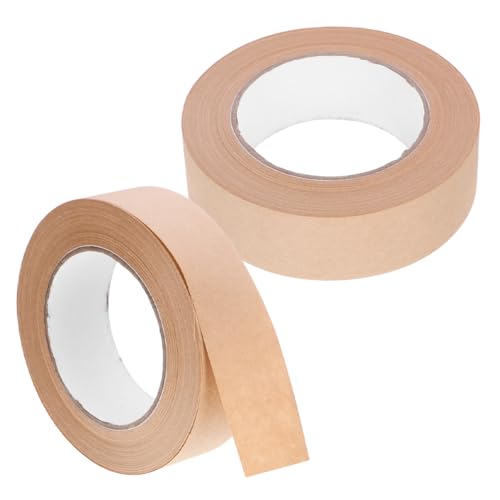 OFFSCH 2 Rollen Aquarell-Malband Haushaltsdichtband verstärktes Packband Wassermalerei-Klebeband Wasseraktiviertes Klebeband multifunktionales Papierklebeband Dichtungsband aus Papier von OFFSCH