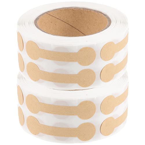 OFFSCH 2 Rollen Etikettenaufkleber Aufkleber Für Originalitätssiegel Selbstklebende Geschenkaufkleber Aufkleber Für Handarbeit Manipulationssiegel Schild Ring Kraftpapier Light Brown von OFFSCH