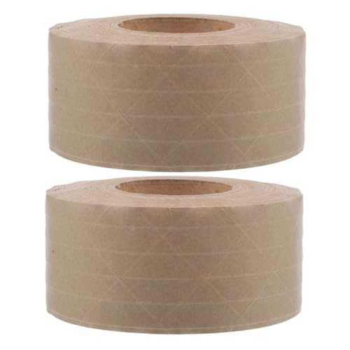 OFFSCH 2 Rollen Klebeband aus Kraftpapier Wasserdichtes Paketband Bastelband Wasserklebeband Kraftpapierklebeband Haushaltsdichtband Klebeband für den täglichen Gebrauch Kartonband Brown von OFFSCH