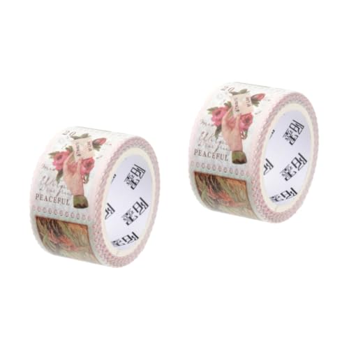 OFFSCH 2 Rollen Stempel Und Washi Tape DIY Sammelalbum Washi Tape Für Journaling Buntes Klebeband Briefmarken Washi Tapes Vintage Stempelaufkleber Portoaufkleber von OFFSCH