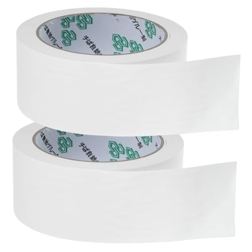 OFFSCH 2 Rollen Weißes Paketband Flatback-klebeband Aus Papier Weißes Versandband Packband, Strapazierfähig Sicherheitsband Beschreibbares Paketband Fotorahmenband Pappband Kraftpapier von OFFSCH