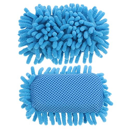 OFFSCH 2 Stk Chenille-radiergummi Markierungstafel-staubwedel Waschhandschuh Aus Mikrofaser Kreidereiniger Staubfreie Kreide Brettreiniger Tafelreiniger Wischer Chenille Und Schwamm Blue von OFFSCH