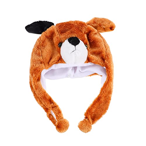 OFFSCH 2 Stk Kuscheltier Hut Hasen-Kuscheltiere Tierischer Cosplay-Hut Hasenkostüm kindermütze kinder kappe Party lustiger Hut Party lustiger Kopfschmuck Plüsch und pp Baumwolle Brown von OFFSCH