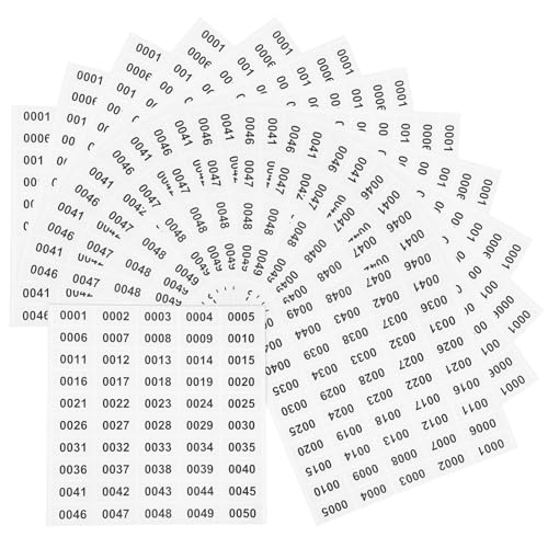 OFFSCH 20 Blätter Numerisches Etikett Zahlenaufkleber Planer-Aufkleber digitale Etiketten Nummernaufkleber Nummernsticker nummerierter Aufkleber Identifikationsetiketten Papier von OFFSCH