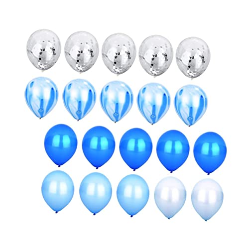 OFFSCH 20-teiliges Set Latexballon Glitzerballons Partydekorationen Weihnachtsballon Zum Aufhängen Hellblaue Luftballons Folienballons Partyzubehör Party-dekorationsballons Emulsion Blue von OFFSCH