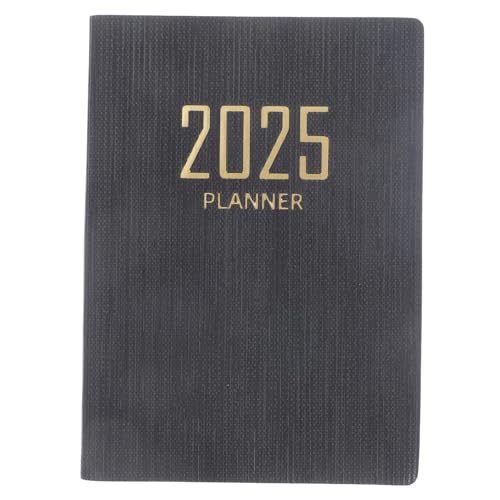 OFFSCH 2025 tragbarer Büroplaner Akademischer Jahresplaner Mini-Notizbücher Notizblock für Pläne für 2024 Tag mini notizblock mini notizbuch Bürozubehör Haushaltsplaner Organizer Pu Black von OFFSCH