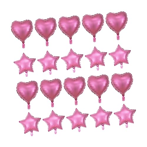 OFFSCH 20st Pentagramm-ballonverzierung Partyballons Ballonfüllmaschine Sternballons Herz Dekorationen Aluminiumballons Ballons Zur Verlobungsfeier Herzballon Hochzeitsballons Rosa von OFFSCH