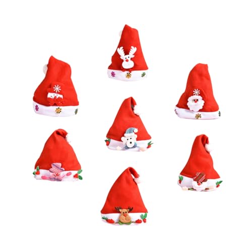 OFFSCH 21 Stk Weihnachtsmütze Für Kinder Beanie-mütze Für Weihnachtsfeiern Kinder-weihnachtsmann-mütze Weihnachtsgeschenkbeutel Weihnachtsmannkostüm Für Kinder Urlaubshut Tuch Rot von OFFSCH