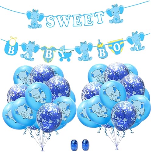 OFFSCH 23 Stück 1 Satz Banner Zum Aufdecken Des Geschlechts -set Mädchen Ballon Elefantenballon Luftballons Für Geschlecht Offenbaren Partyzubehör Für Die Babyparty Blue von OFFSCH