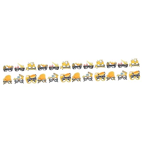 OFFSCH 24 Paare Brillen Für Baufahrzeuge Fußballarmbänder Für Jungen Brillenstütze Lastwagen Für Kinder Engineering-party-brille Randlose Sonnenbrille Kindergeschenk Kinderbrille Plastik von OFFSCH