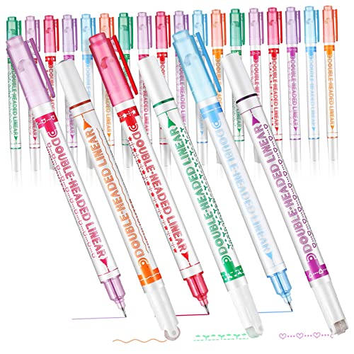 OFFSCH 24 Stk Doppelseitiger Textmarker Flair Stifte Für Schüler Dual-tip- Flair-stift Flair Stifte Für Stifte Für Schwarzes Papier Curve-highlighter-marker Doppelt Plastik von OFFSCH