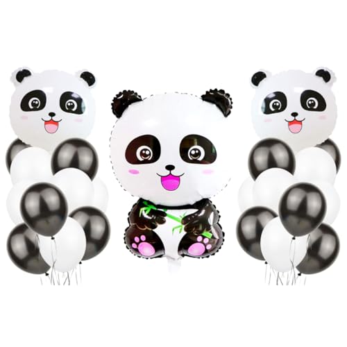 OFFSCH 24 Stück Panda Themen Partydekoration Bezaubernde Folienballons Und Banner Geburtstagsparty Zubehör Für Kinderfeiern von OFFSCH