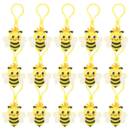 OFFSCH 24st Biene Plüsch Bienentaschen Bausatz Kette Bienen Dekorationen Partygeschenke Rucksack-schlüsselanhänger Bienen-gastgeschenke Schlüsselanhänger Mit Süßer Biene Charme Pvc von OFFSCH