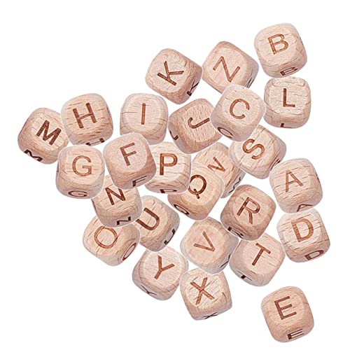 OFFSCH 26St 26 Buchstabenperlen Zahlenperlen kleine Perle Lächeln Perlen Perlen-Kits alphabet beads buchstabenperlen set DIY-Schmuck Armbandperlen basteln Armband lose Perlen Buche von OFFSCH