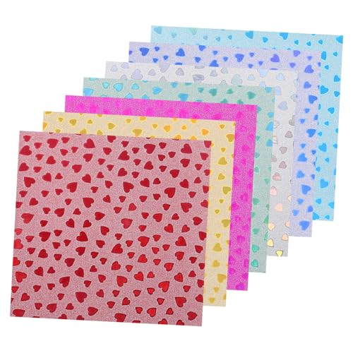 OFFSCH 28St Farbiges Glitzerpapier Kinderhandwerk Origami Origami-Papier schillernd Origami-Papier-Kit schillerndes Papier Origami-Quadrate glänzendes Papier Farbkarton -Papier von OFFSCH