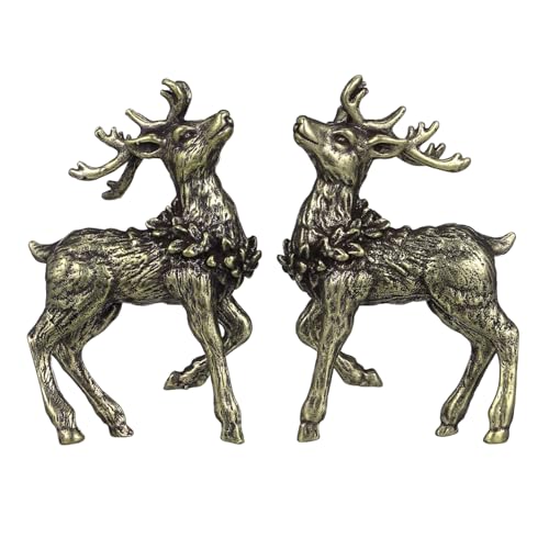 OFFSCH Massives Hirschdekor Handgefertigtes Messingornament Hirsch Schreibtischschmuck Elegantes Home-Office- von OFFSCH