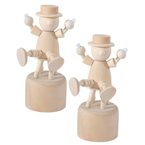 OFFSCH 2St Holzhandwerk Clown-Figuren unfertige Puppenkörper Desktop-Ornament Tischdekoration kinder holzspielzeug schmücken holzscheiben Tischschmuck aus Holz Tischdeko aus Holz hölzern von OFFSCH