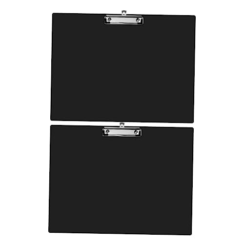 OFFSCH 2St Malerei Schiene horizontales Malbrett Klemmbretthalter Reisebüro für Künstler write board clipboard vorlagen Malerei Versorgung tragbares Skizzenbrett Rostfreier Stahl Black von OFFSCH