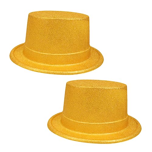 OFFSCH 2St Partyhut party hut partyhütchen Breathable hat Party decoration hat faszinatore hut Performance-Hut Fedoras für Männer Mütze für Männer Party-Fedora-Hut Party-Kappe Golden von OFFSCH