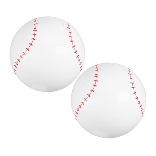 OFFSCH 2St aufblasbarer Baseball PVC Wasserball aufblasbarer Spielzeugball Outdoor Strandkugel Strand Baseball Pool Strandkugel aufblasbare Bälle im Freien Poolball im Freien Weiß von OFFSCH