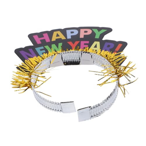 OFFSCH 2St neues jahr stirnband Partyhüte für das neue Jahr Lametta Haarband fasching haarreif fasching haarschmuck Party Kopfband Haarreifen für die Neujahrsparty Stirnband-Stütze Papier von OFFSCH