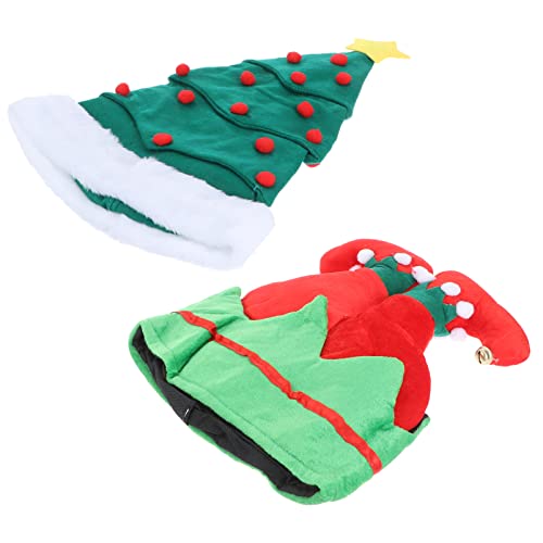 OFFSCH 2st Weihnachtsmütze Weihnachts-haarschmuck Gorros Navideños Für Erwachsene Weihnachts-cosplay-hut Feiertagspartyhut Lustiger Hut Santa Kopfbedeckung Puppe Strohhut Green Stoff von OFFSCH