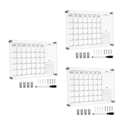 OFFSCH 3 Sets Wochenplanertafel Kreative Verzierungen Trocken Abwischbare Tafel Kalender Klar Trocken Abwischbarer Kalender Nachrichtentafeln Notizblöcke Planer von OFFSCH