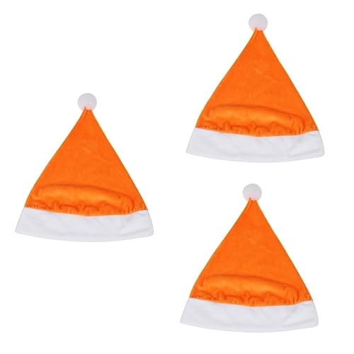 OFFSCH 3 Stk Weihnachtsmützen Orange Weihnachtsmütze für Erwachsene Weihnachtsbedarf Weihnachtskostüm Kostüm Hut Hüte karnevalskostüme fasnachtskostüme weihnachtsgeschenke weihnachtsbaum von OFFSCH