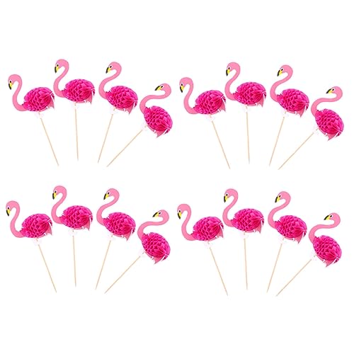 OFFSCH 30St Flamingo-Kuchen-Einsatz hawaii party dekoration hawaii geburtstagsdeko hawaiianische dekorationen Luau-Cupcake-Topper Partykuchen-Picks Party-Kuchen-Ornamente Papier von OFFSCH