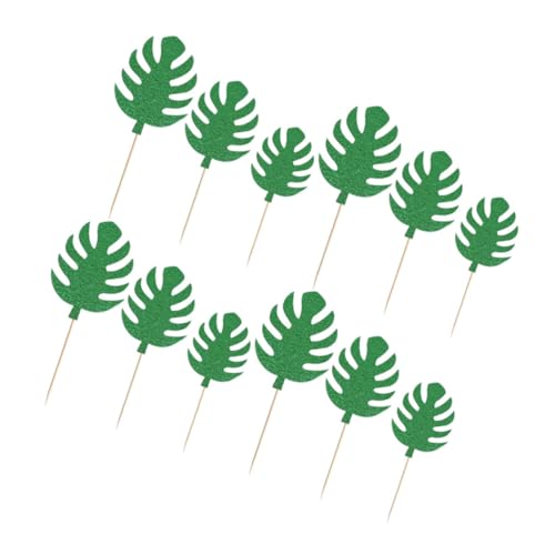 OFFSCH 30st Kuchen Picks Kuchen Verzieren Party-cupcake- Cupcake-kapazitäten Grüne Dekorationen Hawaii- Party-kuchen-picks Hawaii-kuchen-picks Dessert-topper Green von OFFSCH