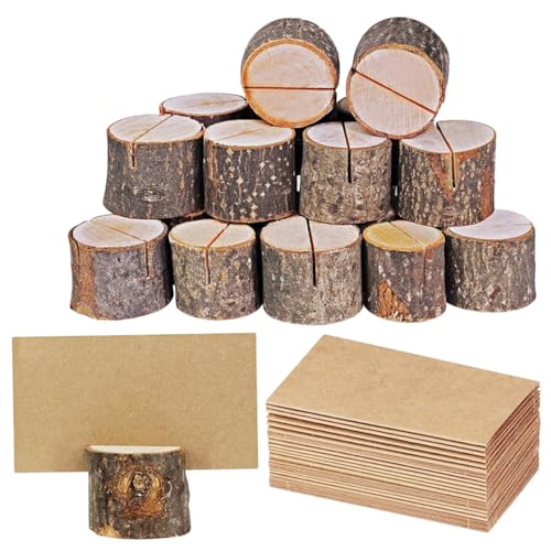 OFFSCH 35 Sets Menü Clip Für Restaurant Log Nummern Clip Für Hochzeitsfeier Holz Clip Für Tisch Holzrinden Memo von OFFSCH