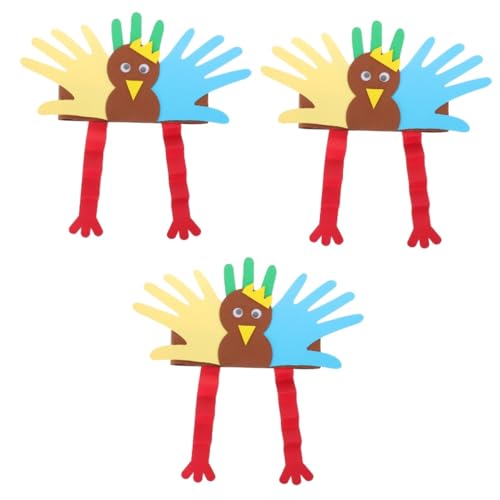 OFFSCH 3St Truthahnmütze für Kinder Hüte für Kinder Truthahnhut für Kinder Thanksgiving-Partyhüte einziehbarer Hut Handgefertigte Kinderhüte Thanksgiving-Hut Thanksgiving-Truthahnhut von OFFSCH