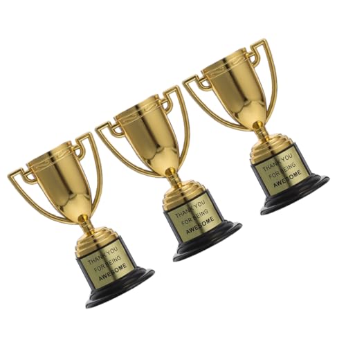 OFFSCH Goldene Mini-Trophäen aus Kunststoff für Jungen und Mädchen 3 Stück Preisbecher lustige Partygeschenke für Jungen- und Mädchenwettbewerbe von OFFSCH