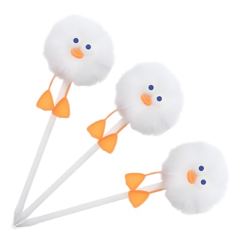 OFFSCH 3st Kugelschreiber Aus Entenhaar Pom-pom-stift Party-schreibstifte Signaturstift Kugelschreiber Für Kinder Tagebuchstifte Plüsch-kugelschreiber Gel-tintenstift Weiß Plastik von OFFSCH