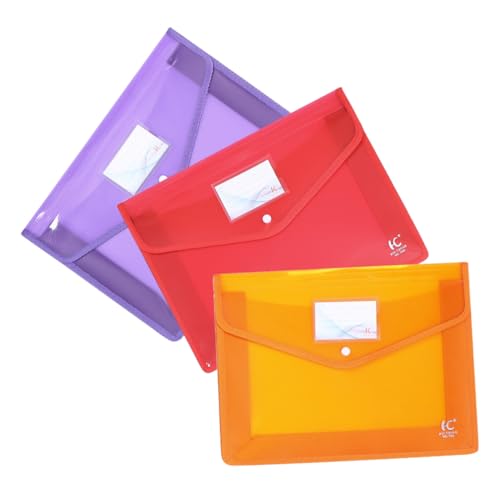 OFFSCH 3st Wasserdichte Aktentasche Papierordner Umschlag Dokumentenordner Dokumentenumschlag-organizer Poly-umschlagmappen Aktentaschen Mit Schnalle Farbige Ordner Pvc von OFFSCH